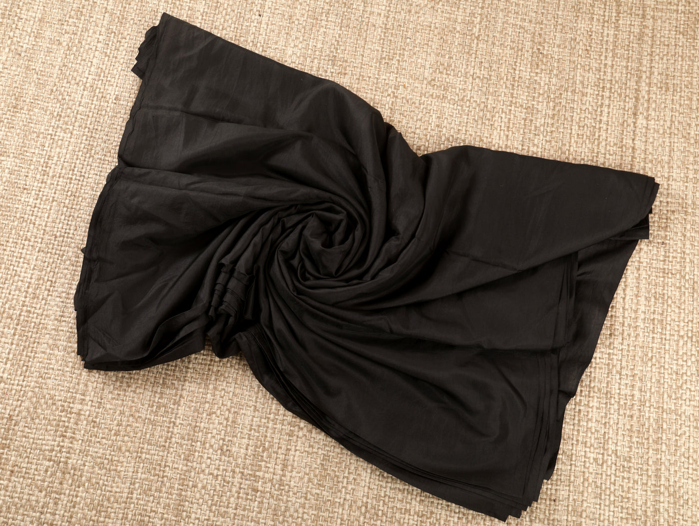 Black Pure Silk Fabric