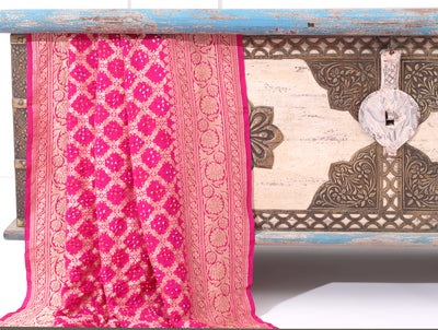Hot Pink Bandhni Dupatta