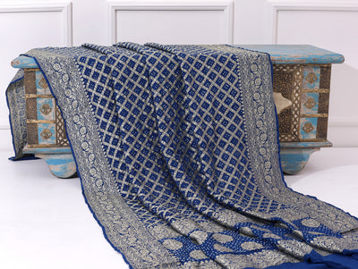 Navy Blue Bandhni Dupatta