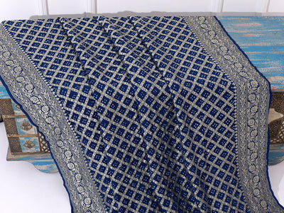 Navy Blue Bandhni Dupatta