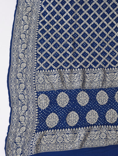 Navy Blue Bandhni Dupatta