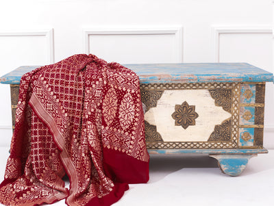 Maroon Bandhni Dupatta