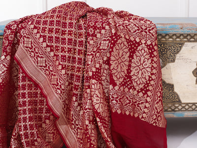 Maroon Bandhni Dupatta