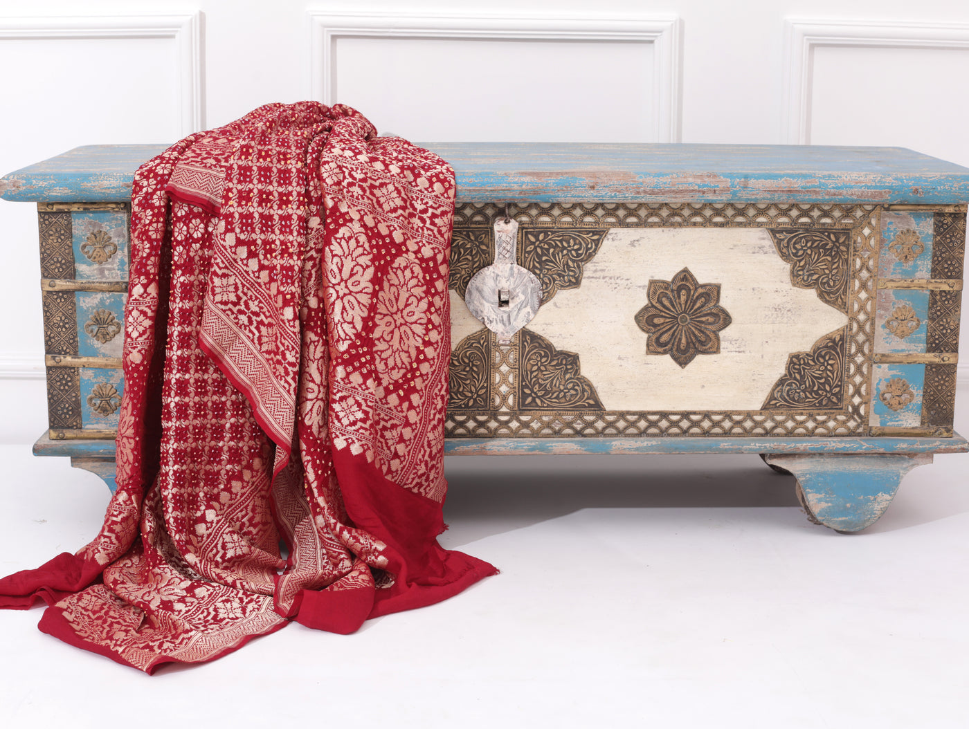 Maroon Bandhni Dupatta