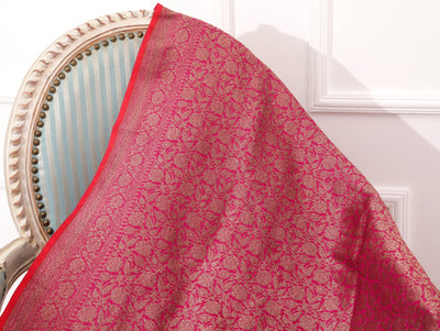 Pink Silk Brocade Dupatta