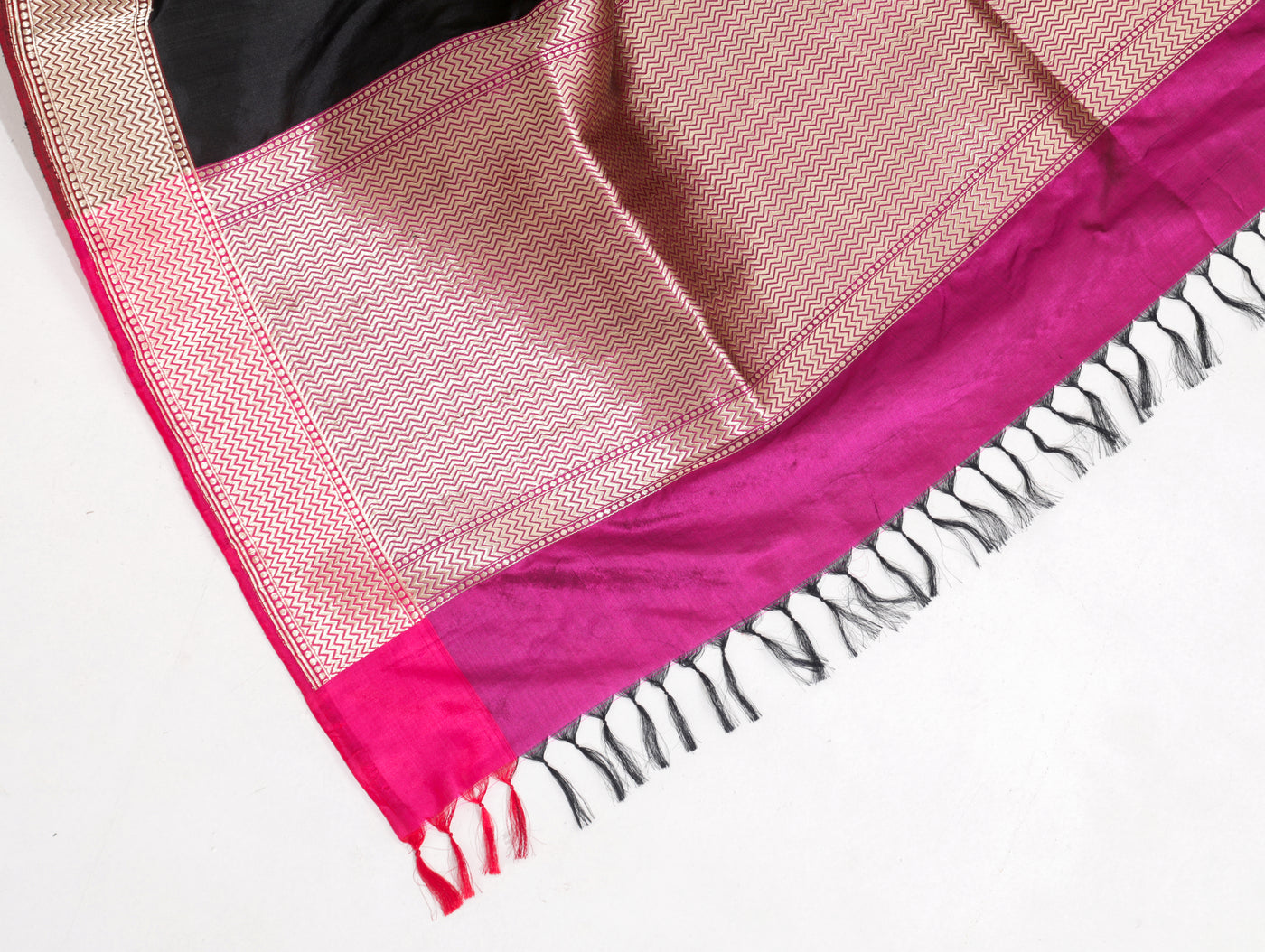 Black Silk Zari Dupatta