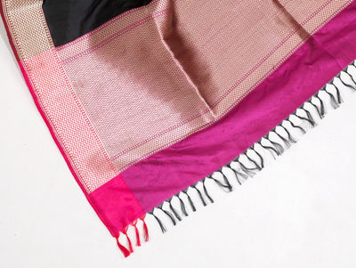 Black Silk Zari Dupatta