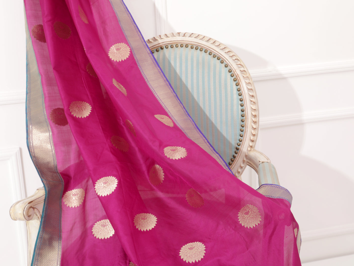 Purple Silk Zari Dupatta