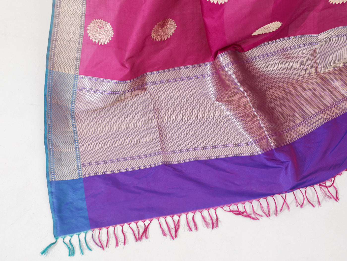 Purple Silk Zari Dupatta