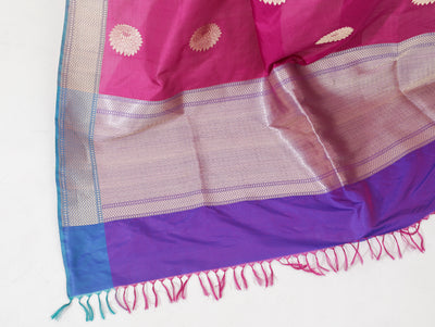 Purple Silk Zari Dupatta