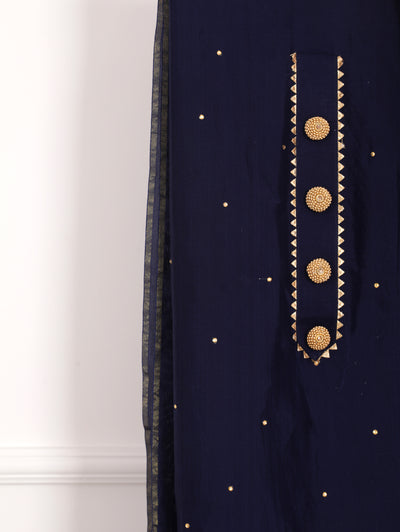 Navy Blue Unstitched Suit Set
