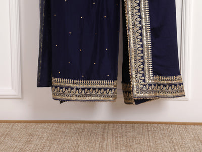 Navy Blue Unstitched Suit Set