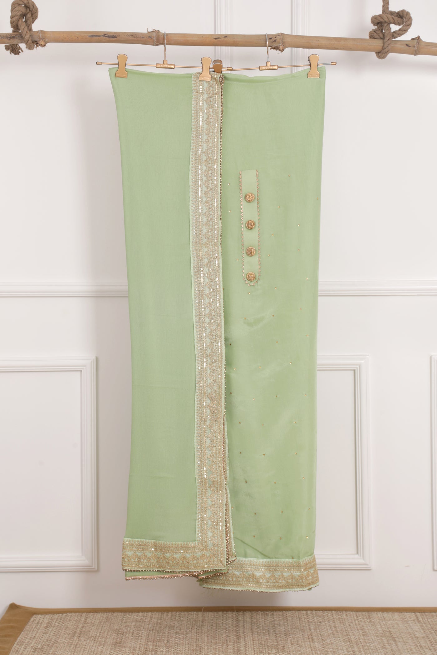 Mint Green Unstitched Suit Set