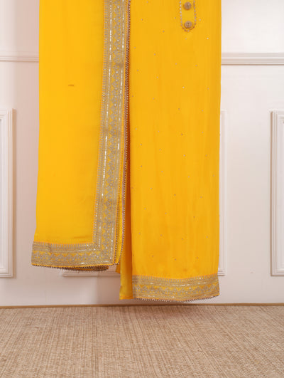 Yellow Unstitched Suit Set