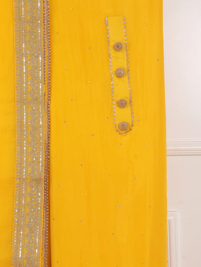 Yellow Unstitched Suit Set