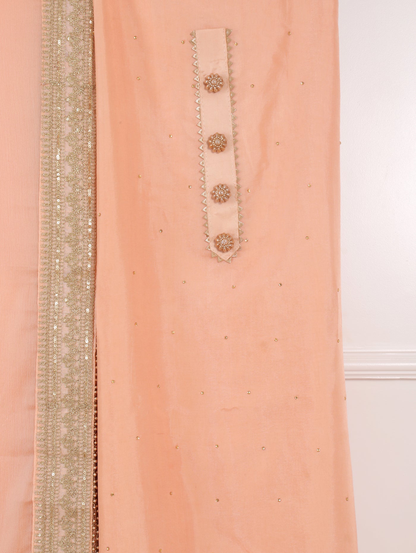 Peach Silk Unstitched Suit Set