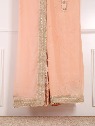 Peach Silk Unstitched Suit Set