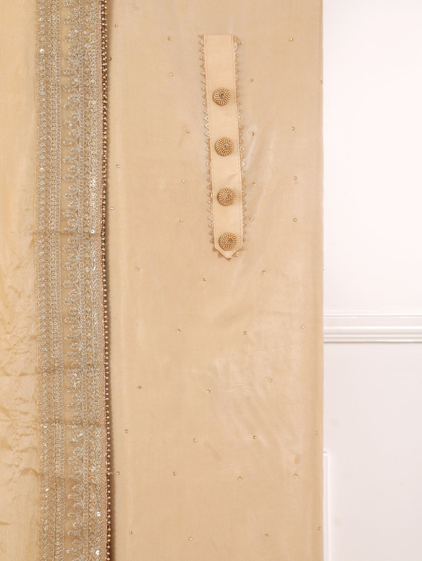 Golden Beige Unstitched Suit Set