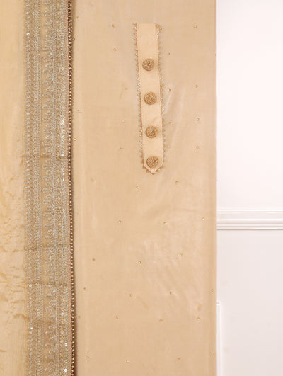 Golden Beige Unstitched Suit Set