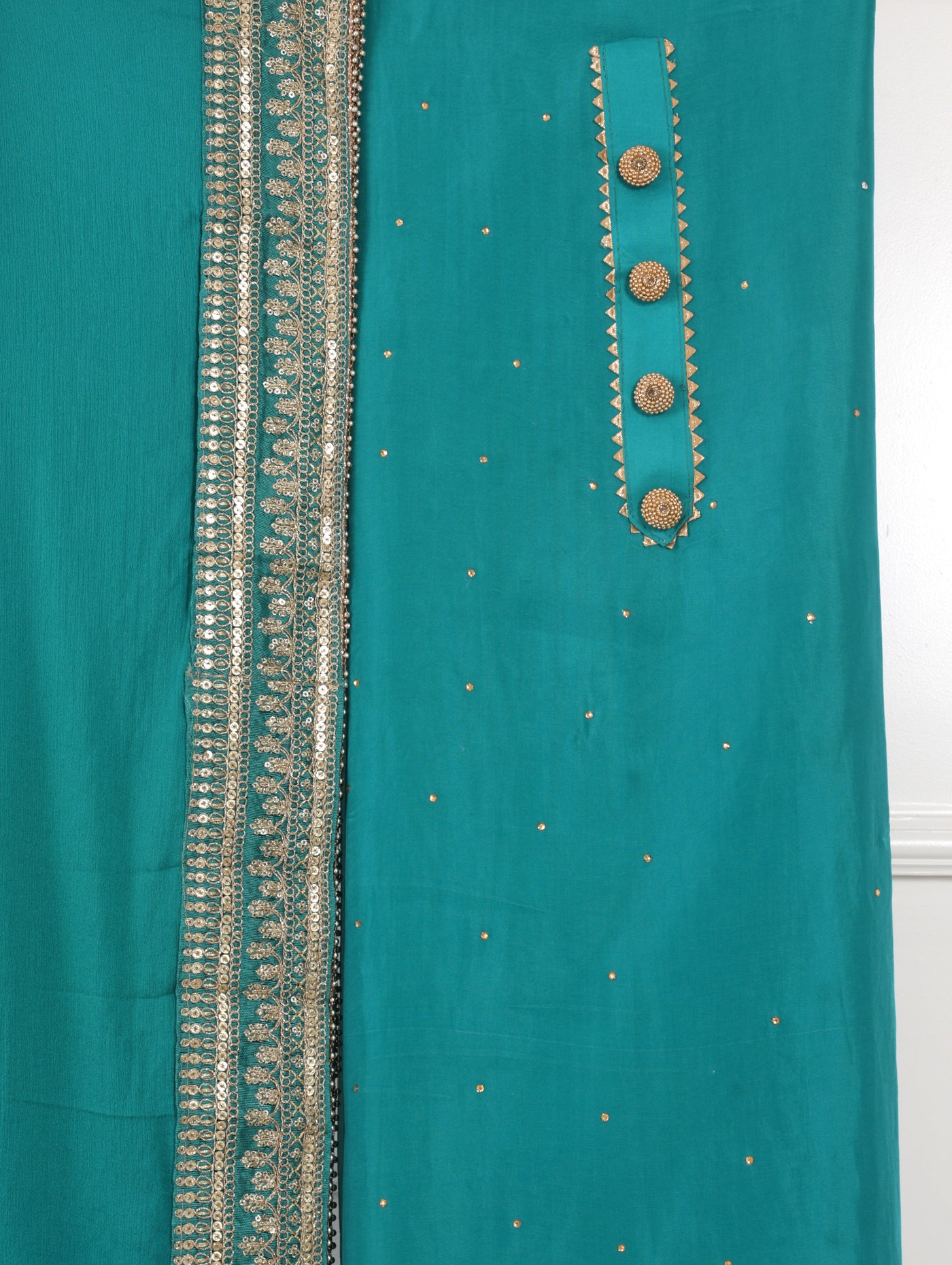 Teal Blue Unstitched Suit Set