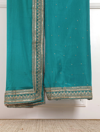 Teal Blue Unstitched Suit Set