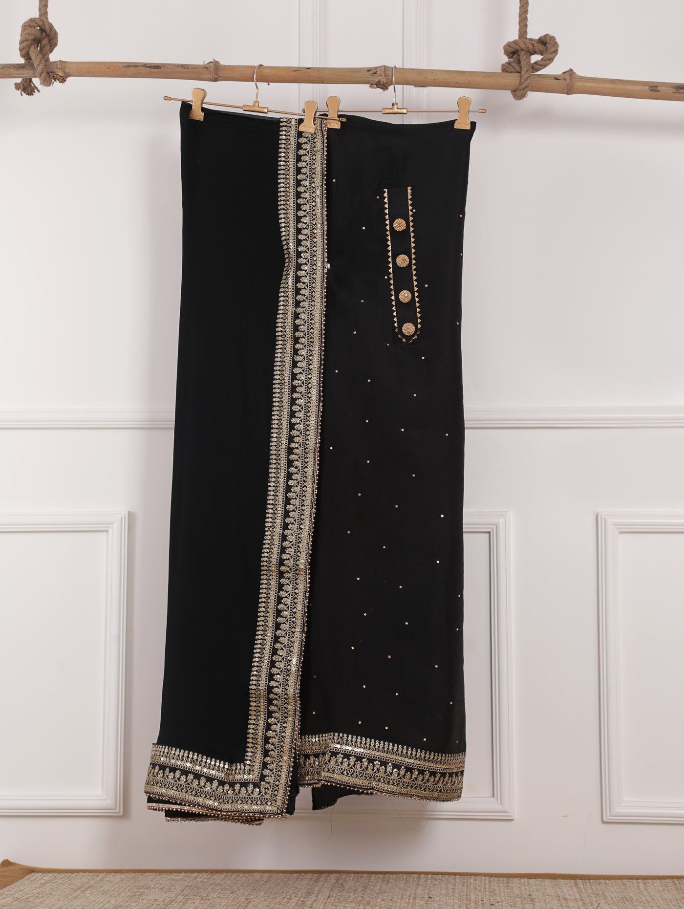 Black Unstitched Suit Set