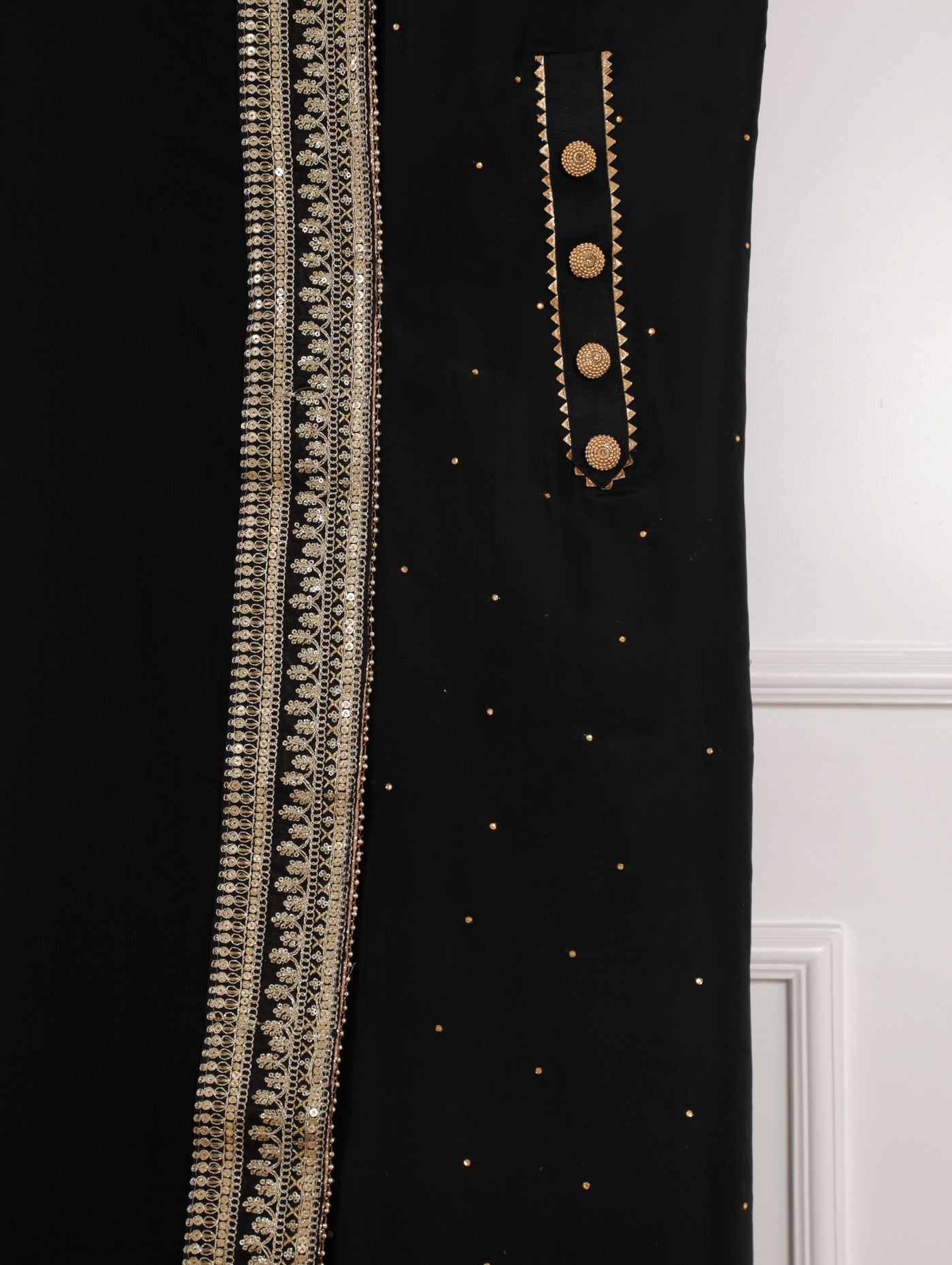 Black Unstitched Suit Set
