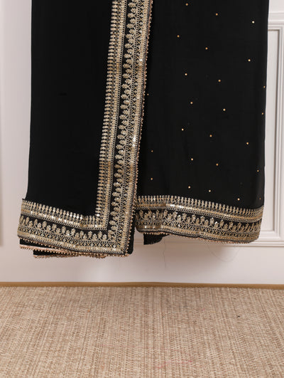 Black Unstitched Suit Set