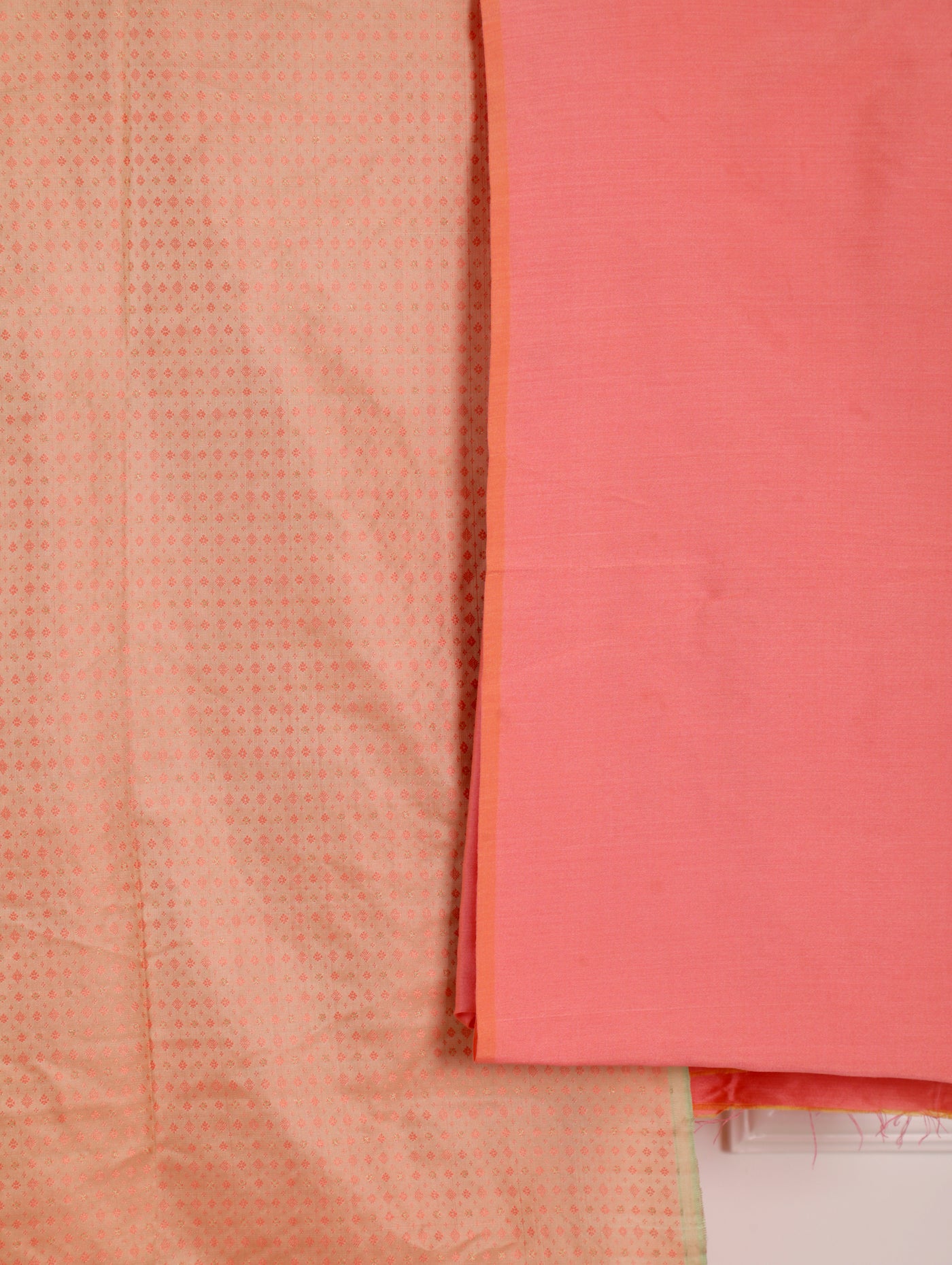 Peach Silk Unstitched Suit Set