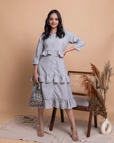 Grey Frill Dress