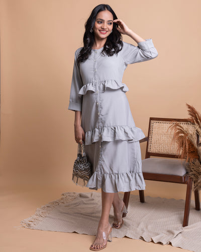 Grey Frill Dress