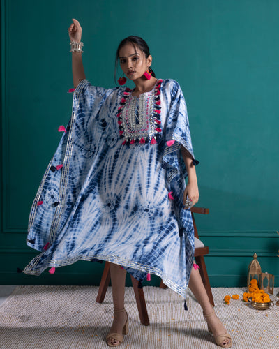 Blue Tie & Die Kaftan