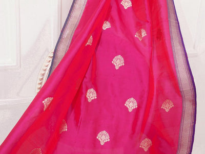 Pink Silk Zari Dupatta